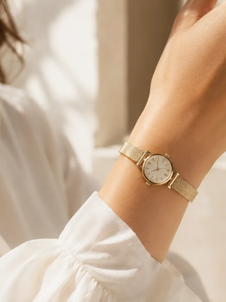 Small watch worn on a petite wrist showing natural fit